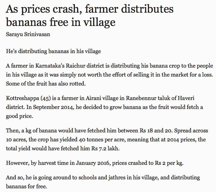 Banana prices crashed